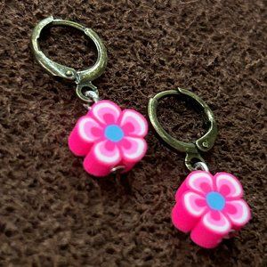 Pink Flower earings
